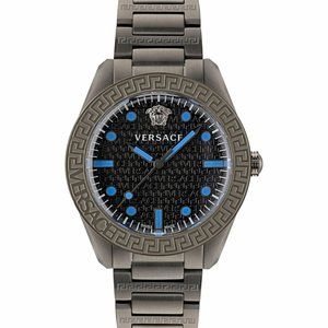 NEW Versace Dome Men's Blue Accent Luxury Watch!